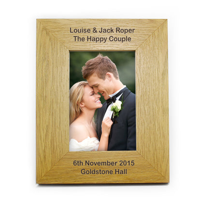 Personalised Long Message 6x4 Oak Finish Photo Frame - image 2
