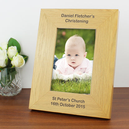 Personalised Long Message 6x4 Oak Finish Photo Frame - image 3
