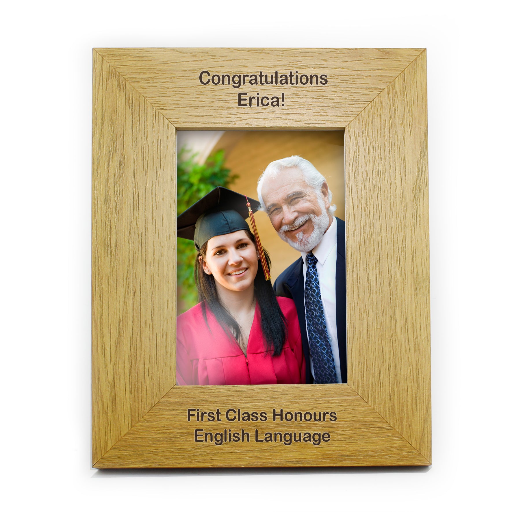 Personalised Long Message 6x4 Oak Finish Photo Frame - image 4