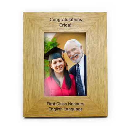 Personalised Long Message 6x4 Oak Finish Photo Frame - image 4