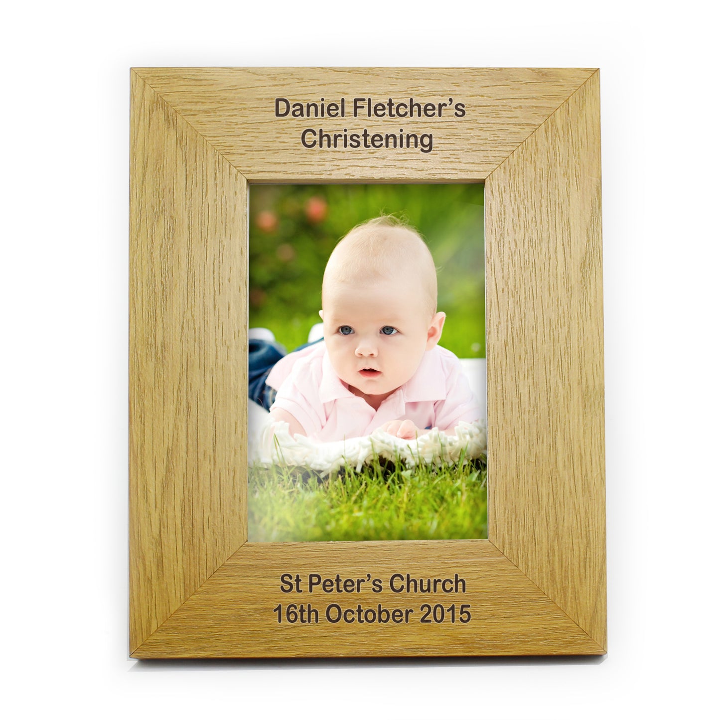 Personalised Long Message 6x4 Oak Finish Photo Frame - image 6