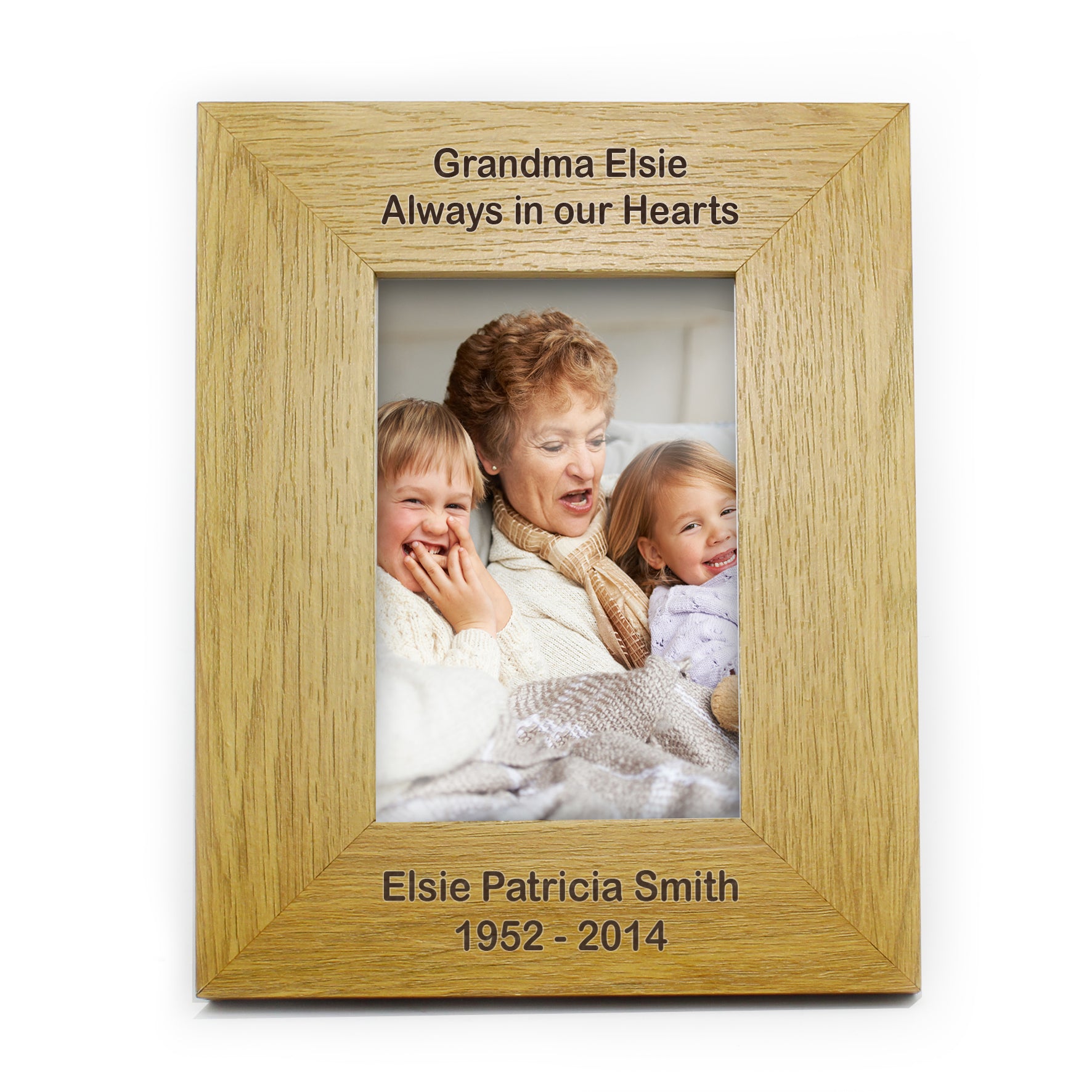 Personalised Long Message 6x4 Oak Finish Photo Frame - image 7