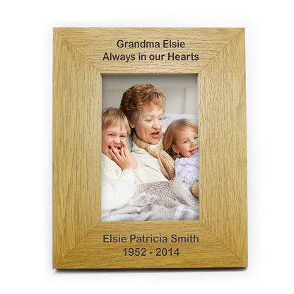 Personalised Long Message 6x4 Oak Finish Photo Frame - image 7