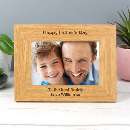 Personalised Short Message 6x4 Landscape Oak Finish Photo Frame from Heartfelt Gifts