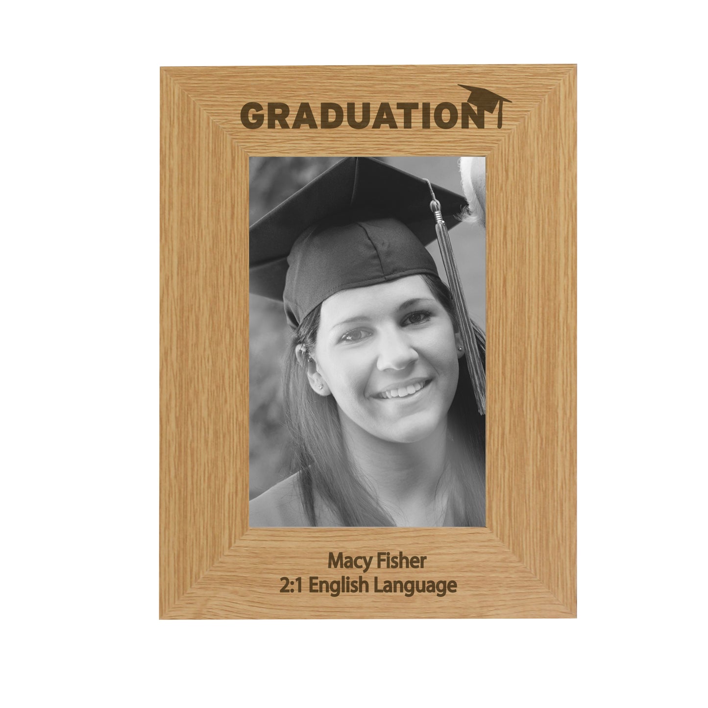 Personalised Graduation 6x4 Oak Finish Photo Frame - image 4