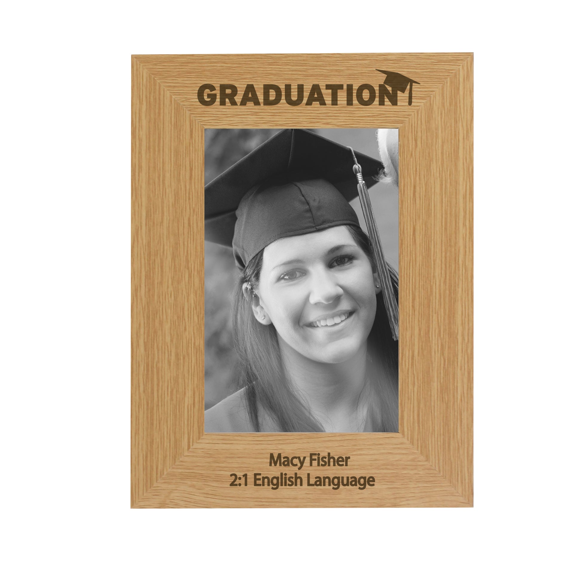 Personalised Graduation 6x4 Oak Finish Photo Frame - image 4