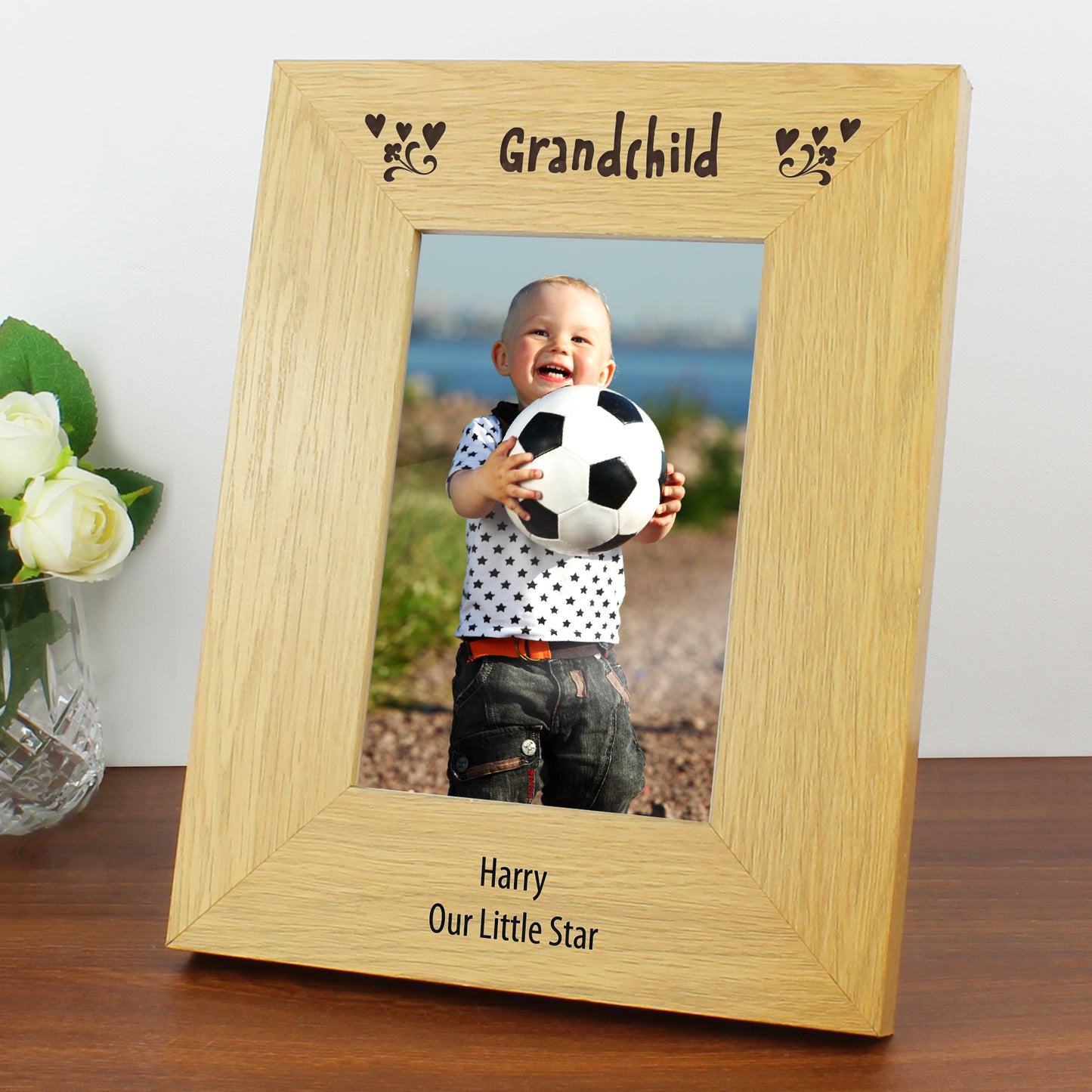 Personalised Oak Finish 6x4 Grandchild Photo Frame - image 6