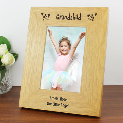Personalised Oak Finish 6x4 Grandchild Photo Frame - image 7