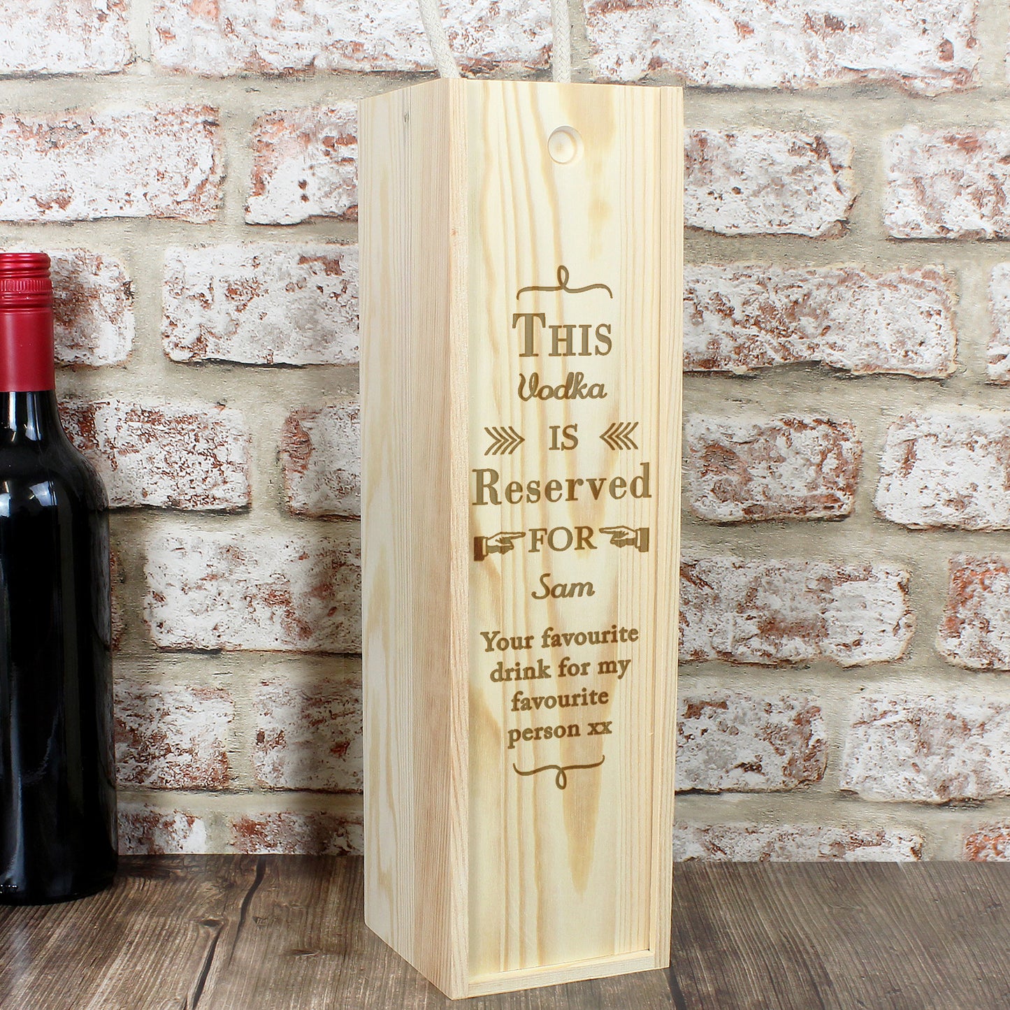 Personalised Reserved For Wooden Wine Bottle Box - image 4