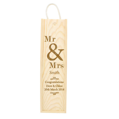Personalised Couples Wooden Wine Bottle Box - image 2