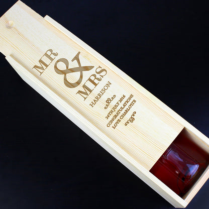 Personalised Couples Wooden Wine Bottle Box - image 5