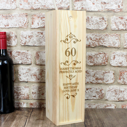 Personalised Elegant Number Wooden Wine Bottle Box - image 3