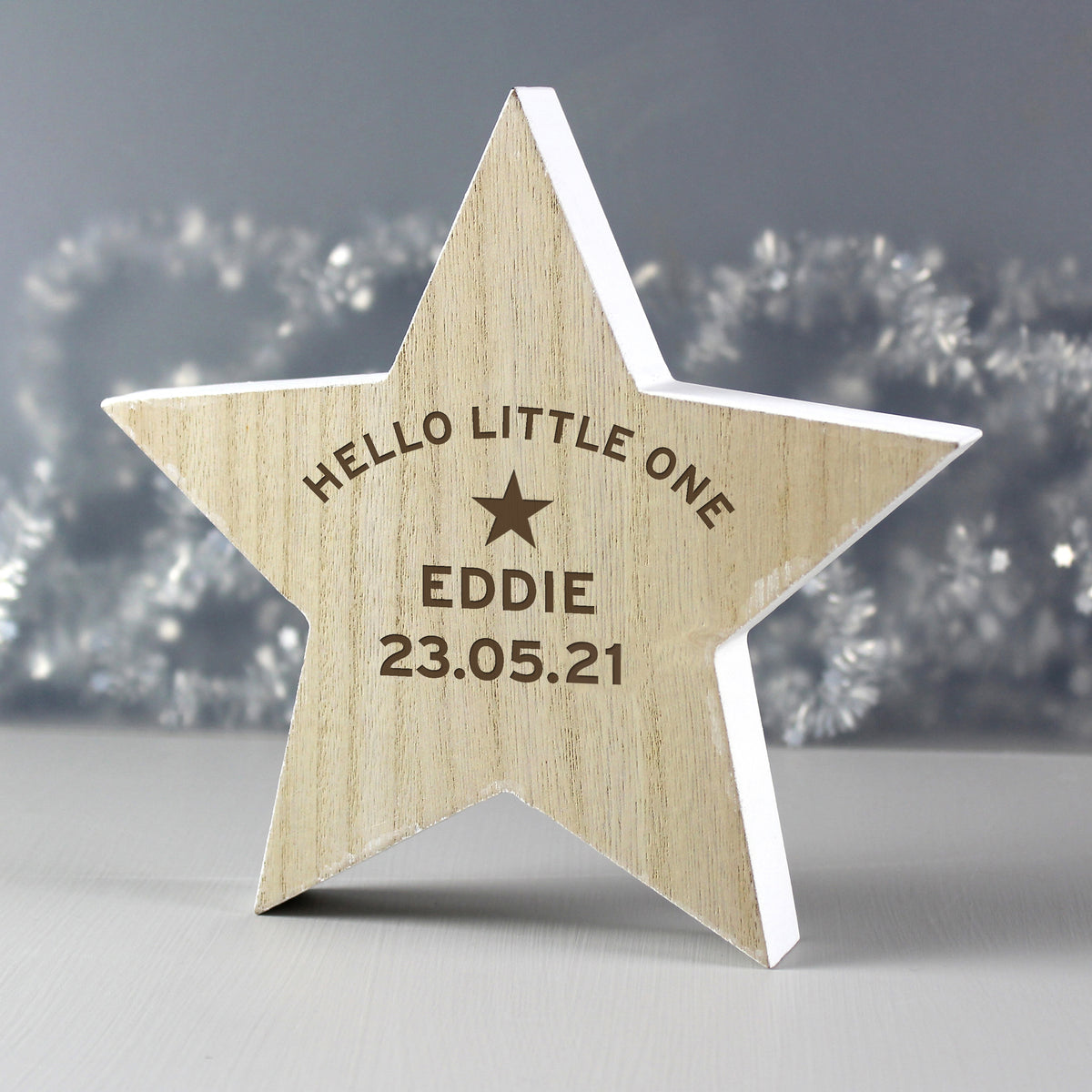 Personalised Rustic Wooden Star Decoration - image 4
