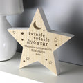 Personalised Twinkle Twinkle Rustic Wooden Star Decoration from Heartfelt Gifts