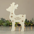 Personalised Rustic Wooden Reindeer Decoration from Heartfelt Gifts