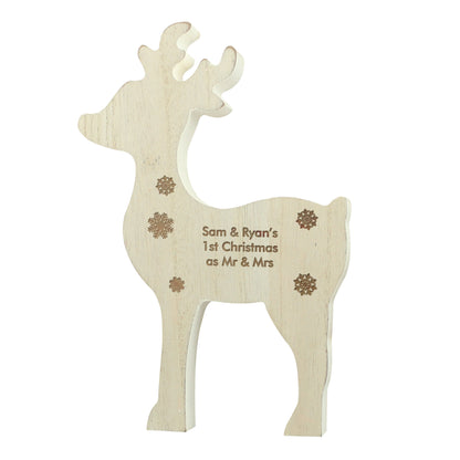 Personalised Rustic Wooden Reindeer Decoration - image 5