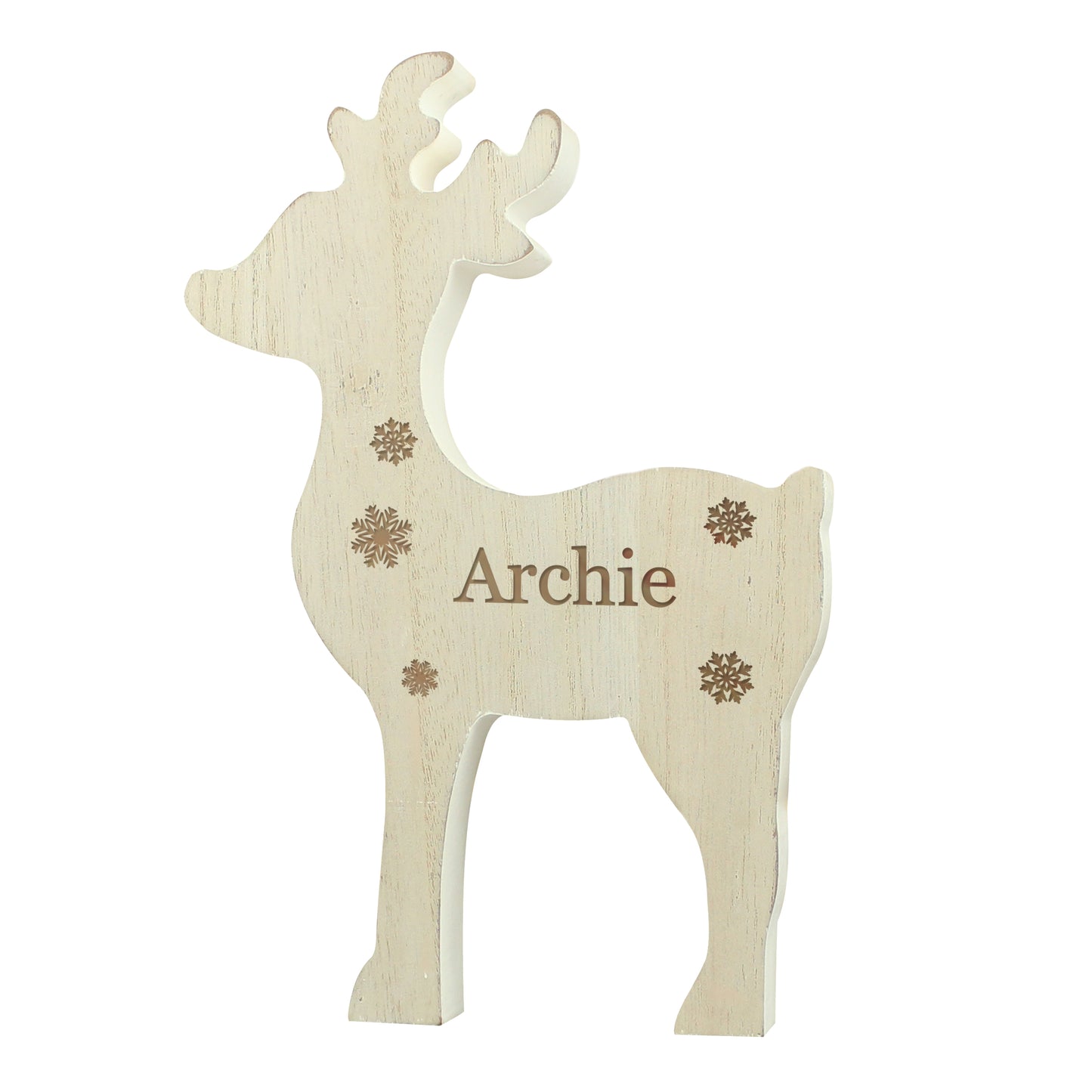 Personalised Any Name Rustic Wooden Reindeer Decoration - image 4