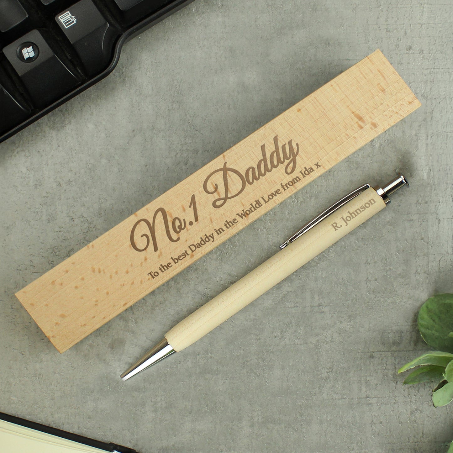 Personalised Any Message Wooden Pen & Box from Heartfelt Gifts
