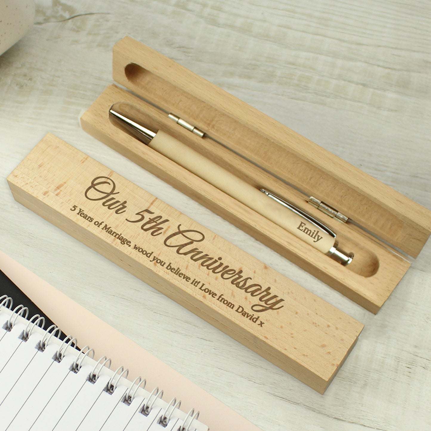 Personalised Any Message Wooden Pen & Box - image 2