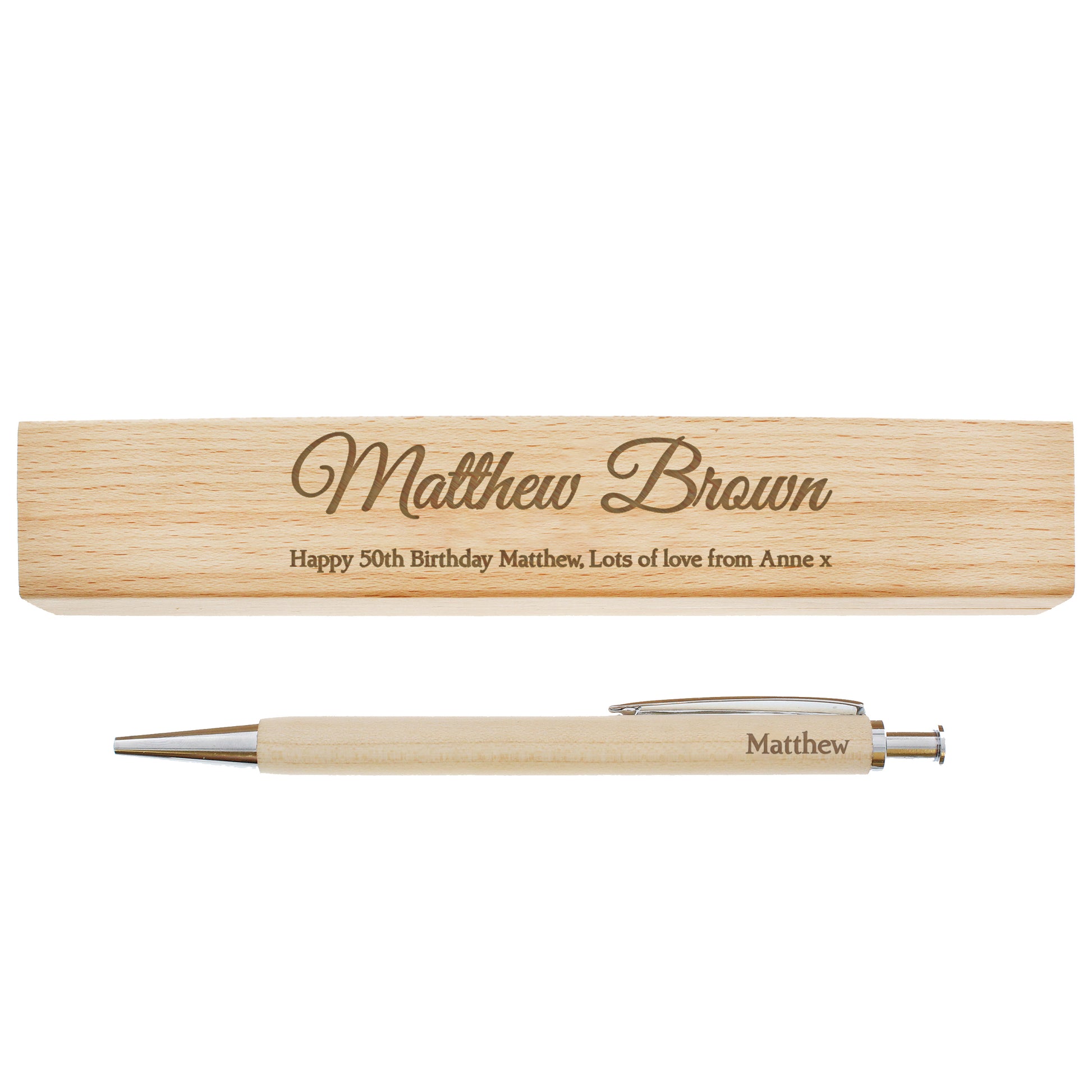 Personalised Any Message Wooden Pen & Box - image 5