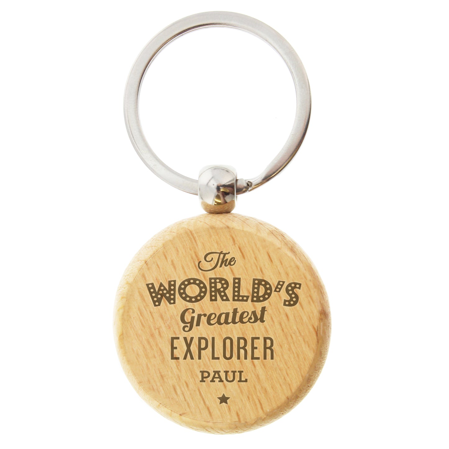 Personalised 'The World's Greatest' Wooden Keyring - image 2