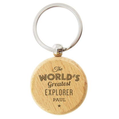 Personalised 'The World's Greatest' Wooden Keyring - image 2