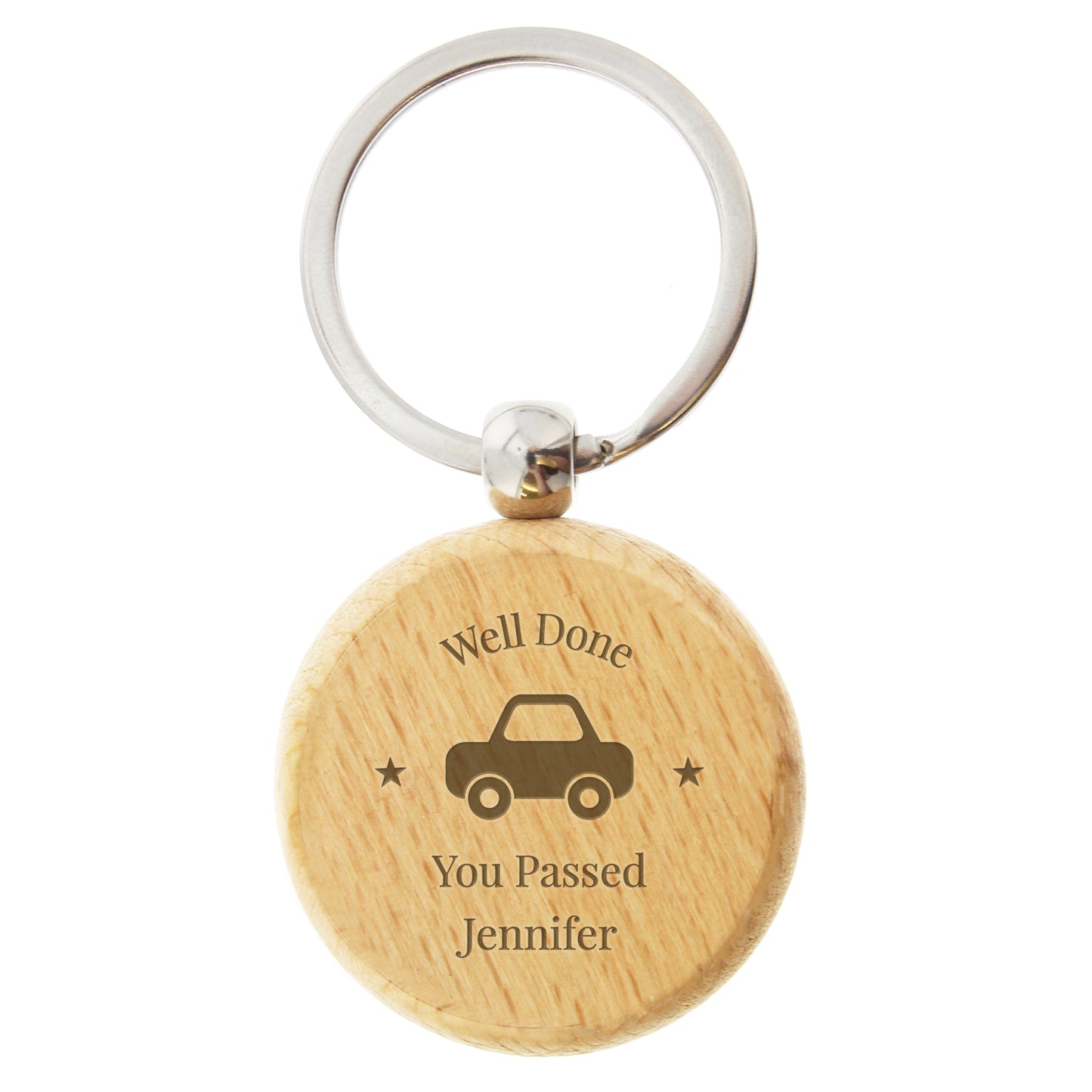 Personalised 'Car Motif' Wooden Keyring - image 2