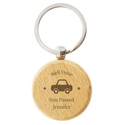 Personalised 'Car Motif' Wooden Keyring - image 2