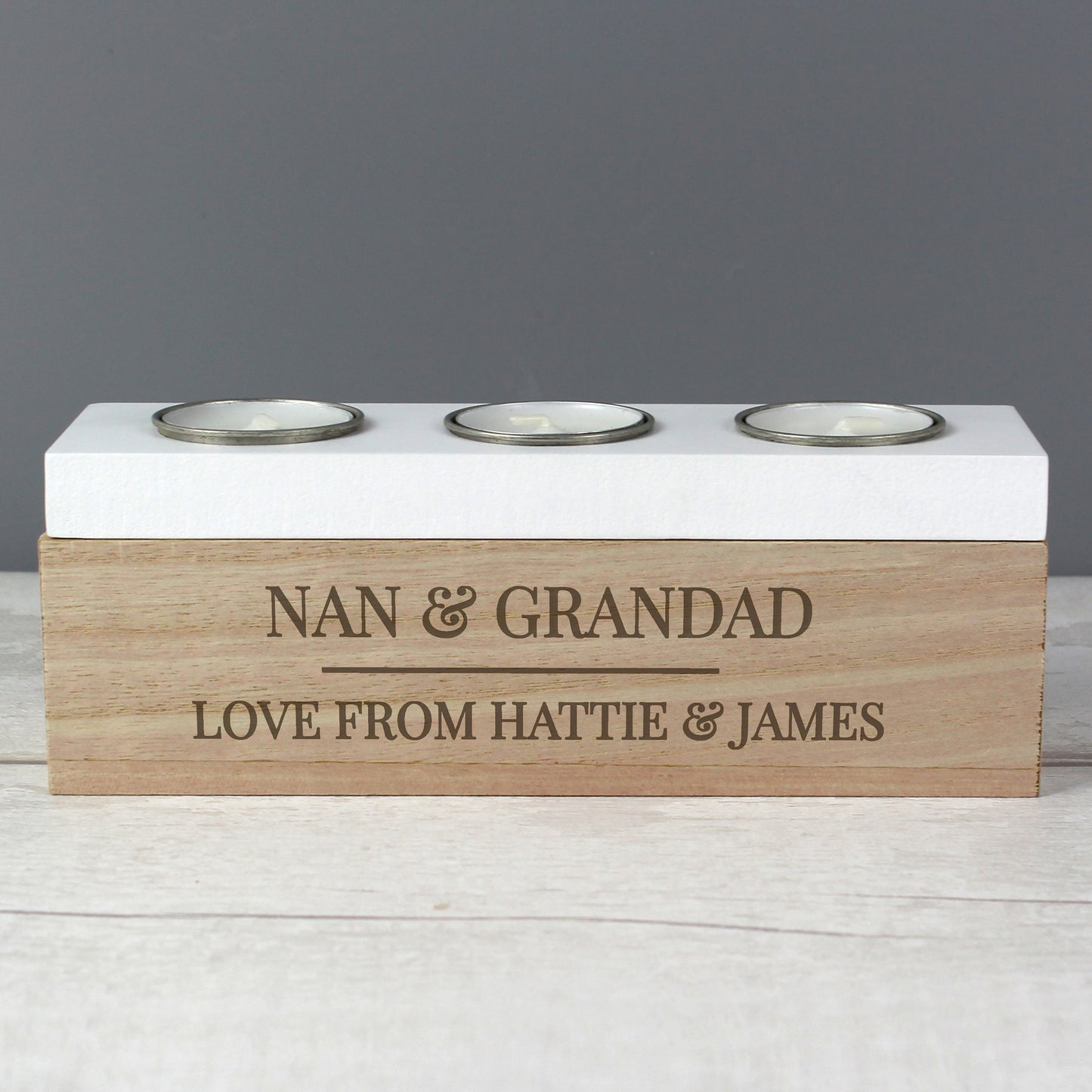 Personalised Classic Triple Tea Light Box - image 11