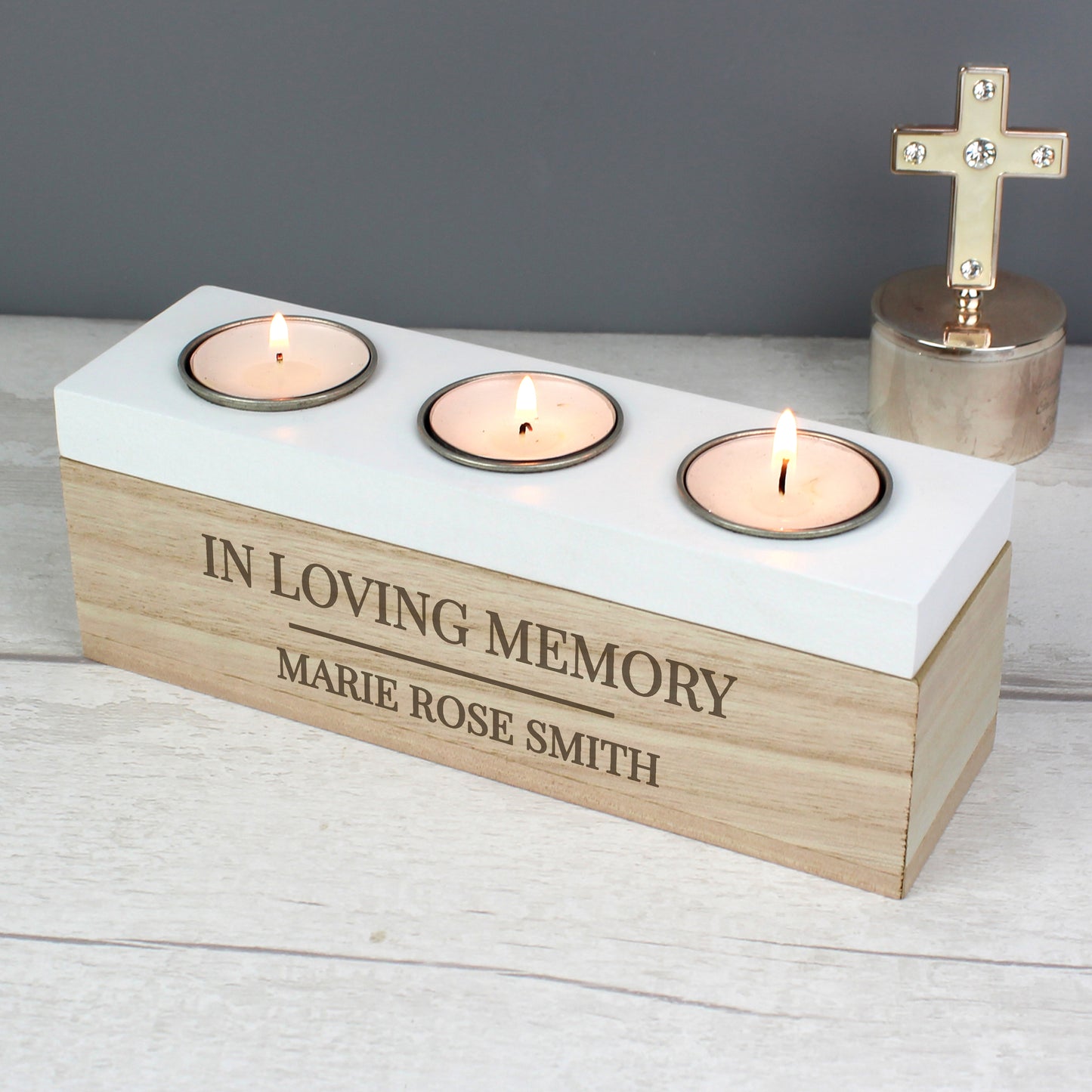 Personalised Classic Triple Tea Light Box - image 5