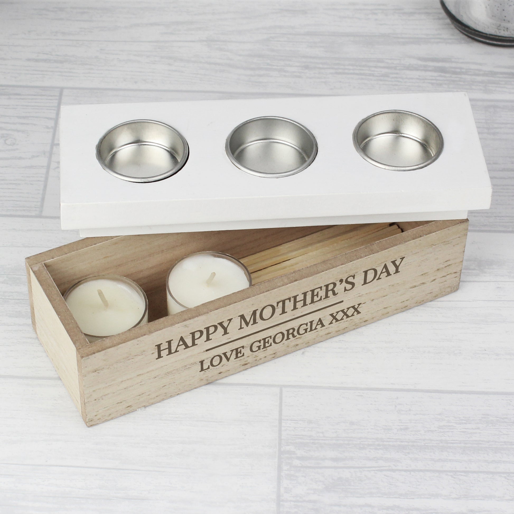 Personalised Classic Triple Tea Light Box - image 6