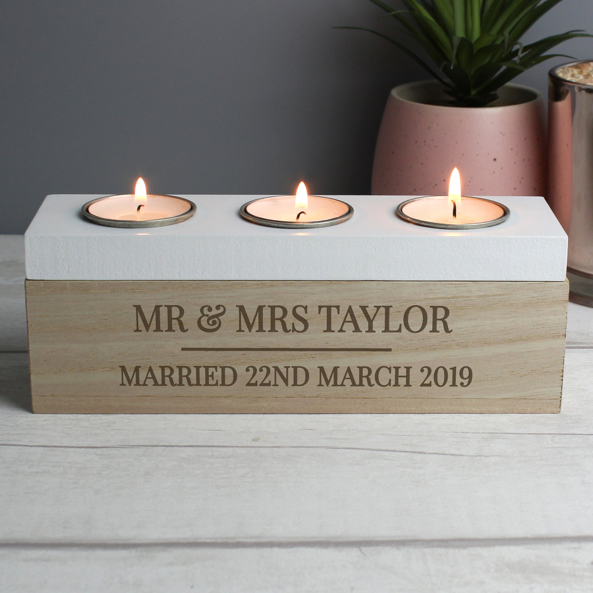Personalised Classic Triple Tea Light Box - image 7