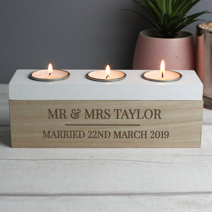 Personalised Classic Triple Tea Light Box - image 7