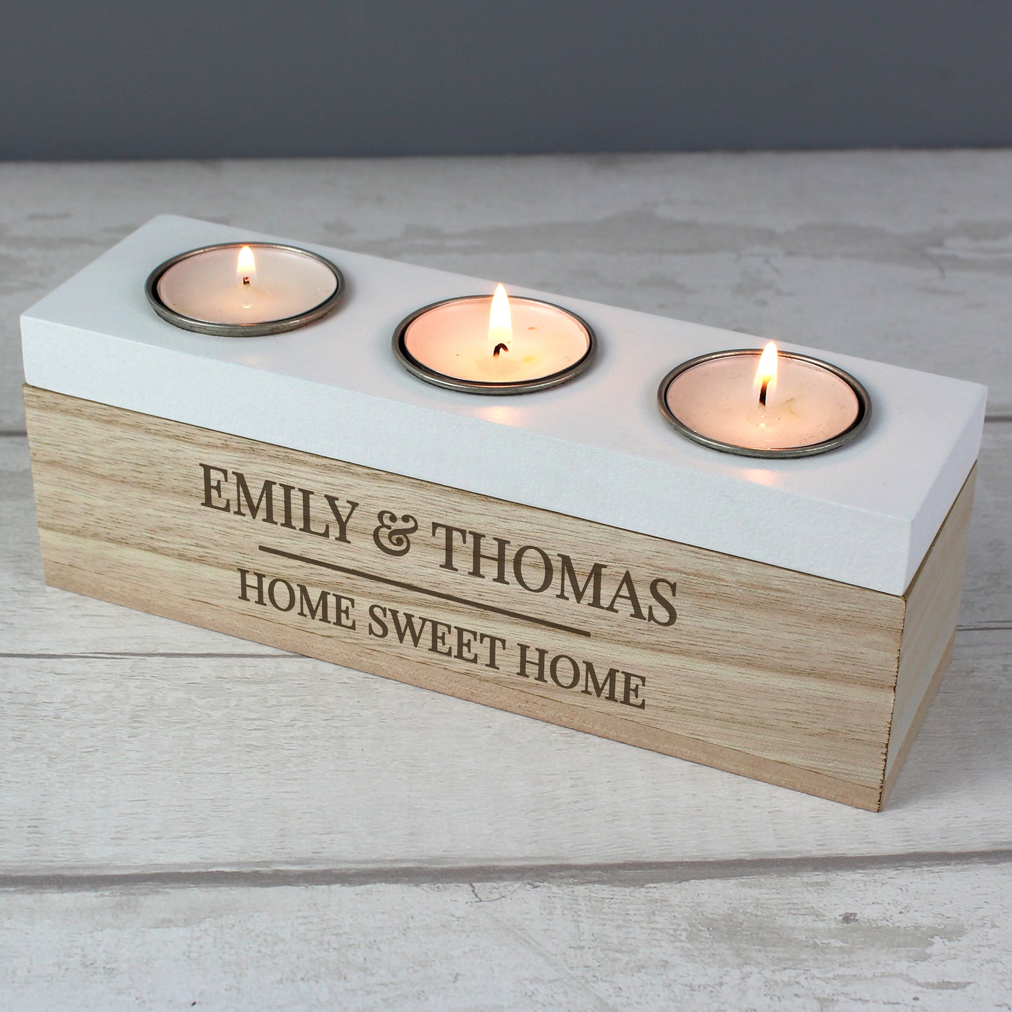 Personalised Classic Triple Tea Light Box - image 8