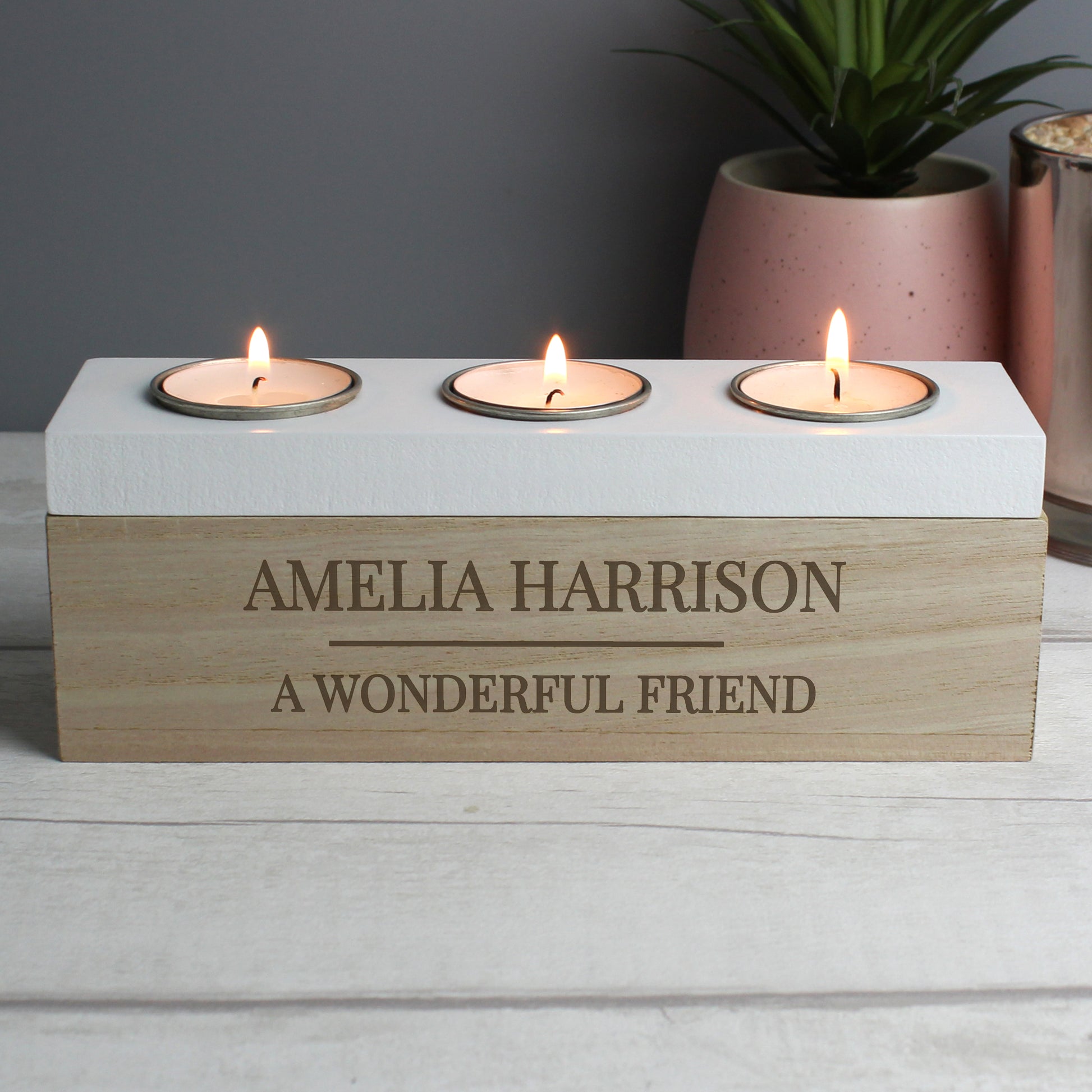 Personalised Classic Triple Tea Light Box - image 10