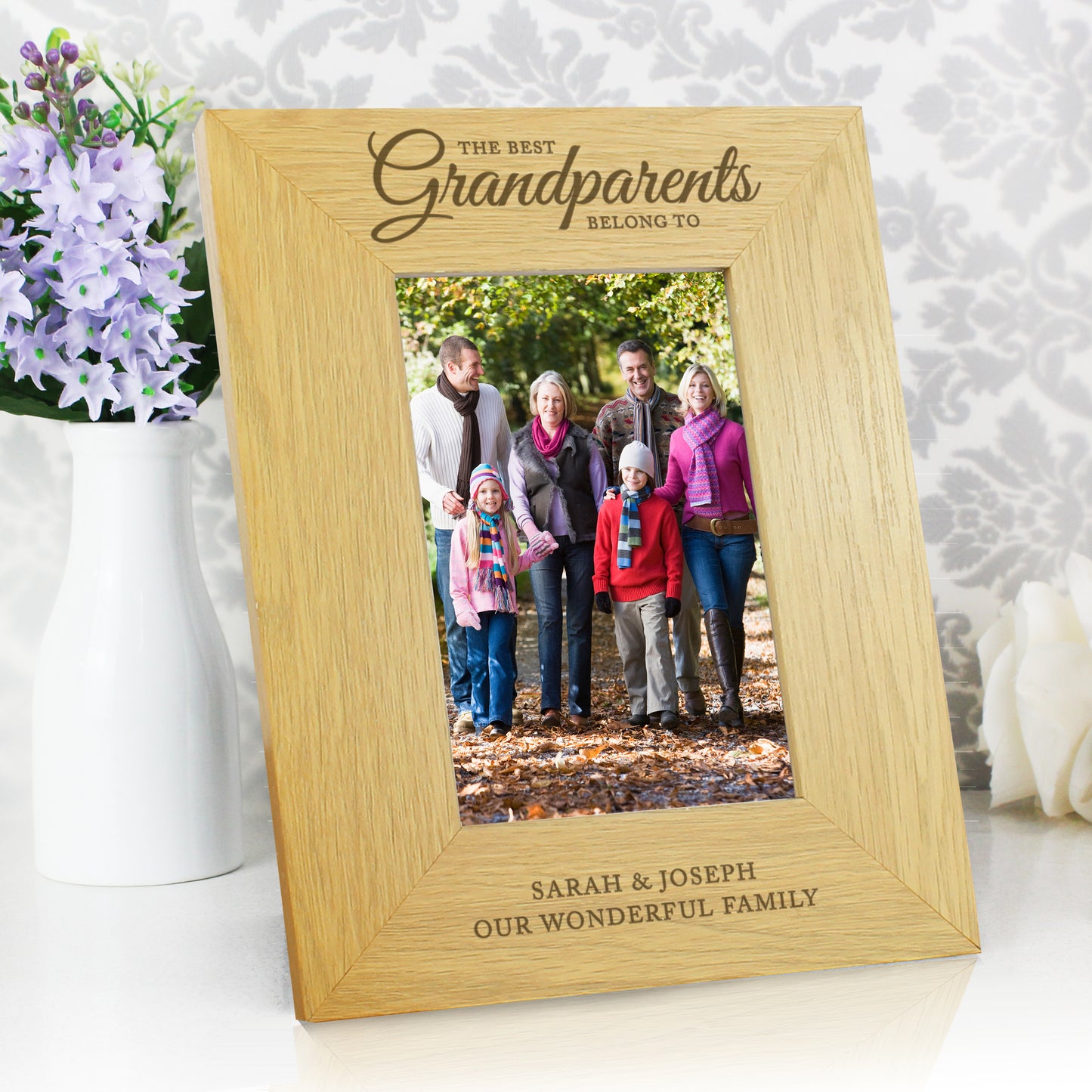 Personalised The Best Grandparents 6x4 Oak Finish Photo Frame from Heartfelt Gifts