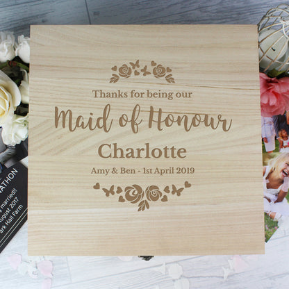 Personalised Floral Engraved Keepsake Box - image 3