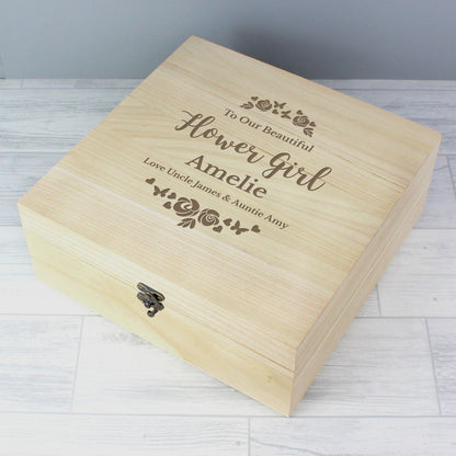 Personalised Floral Engraved Keepsake Box - image 4
