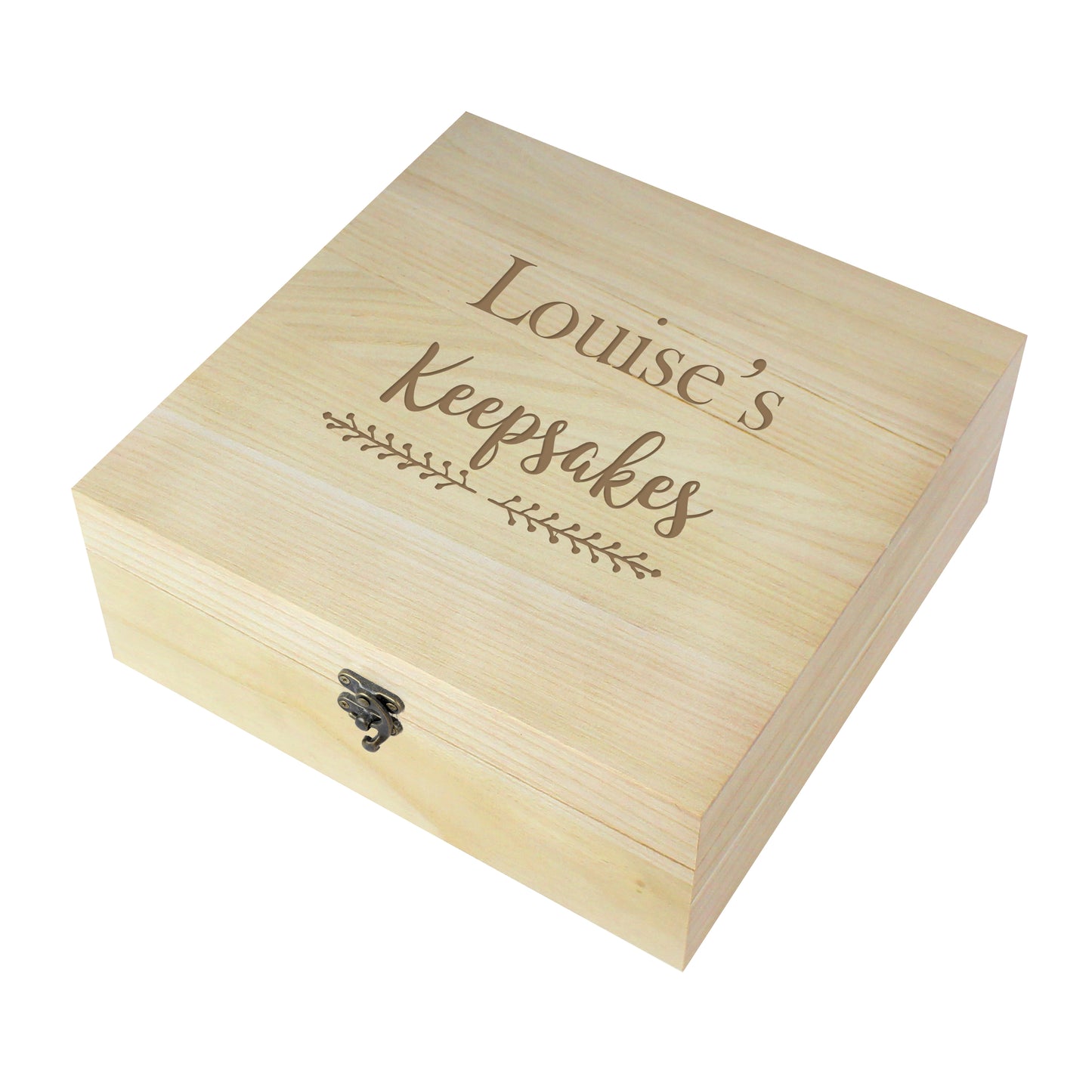 Personalised Floral Large Wooden Keepsake Box - image 2