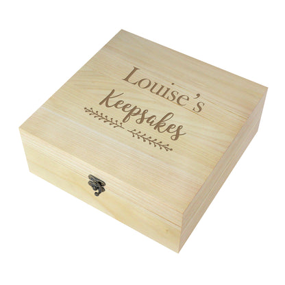 Personalised Floral Large Wooden Keepsake Box - image 2
