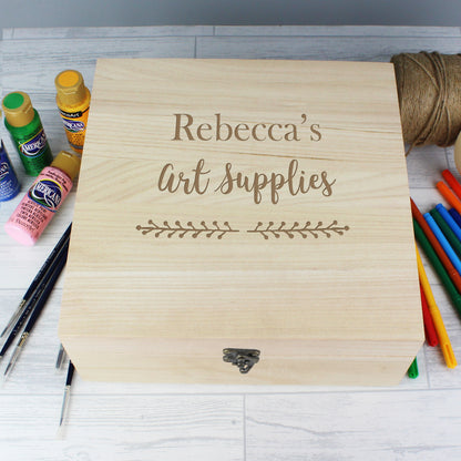 Personalised Floral Large Wooden Keepsake Box - image 3