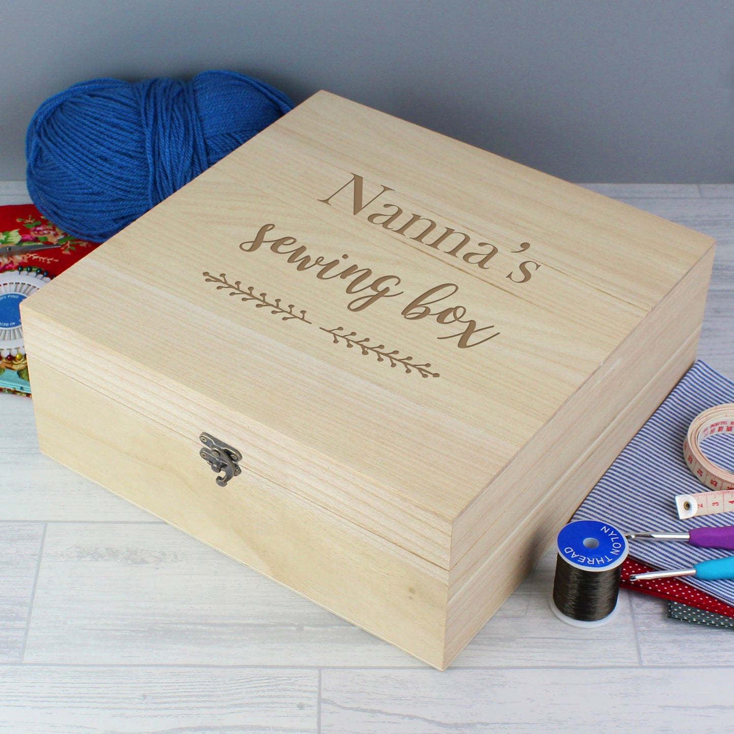 Personalised Floral Large Wooden Keepsake Box - image 4