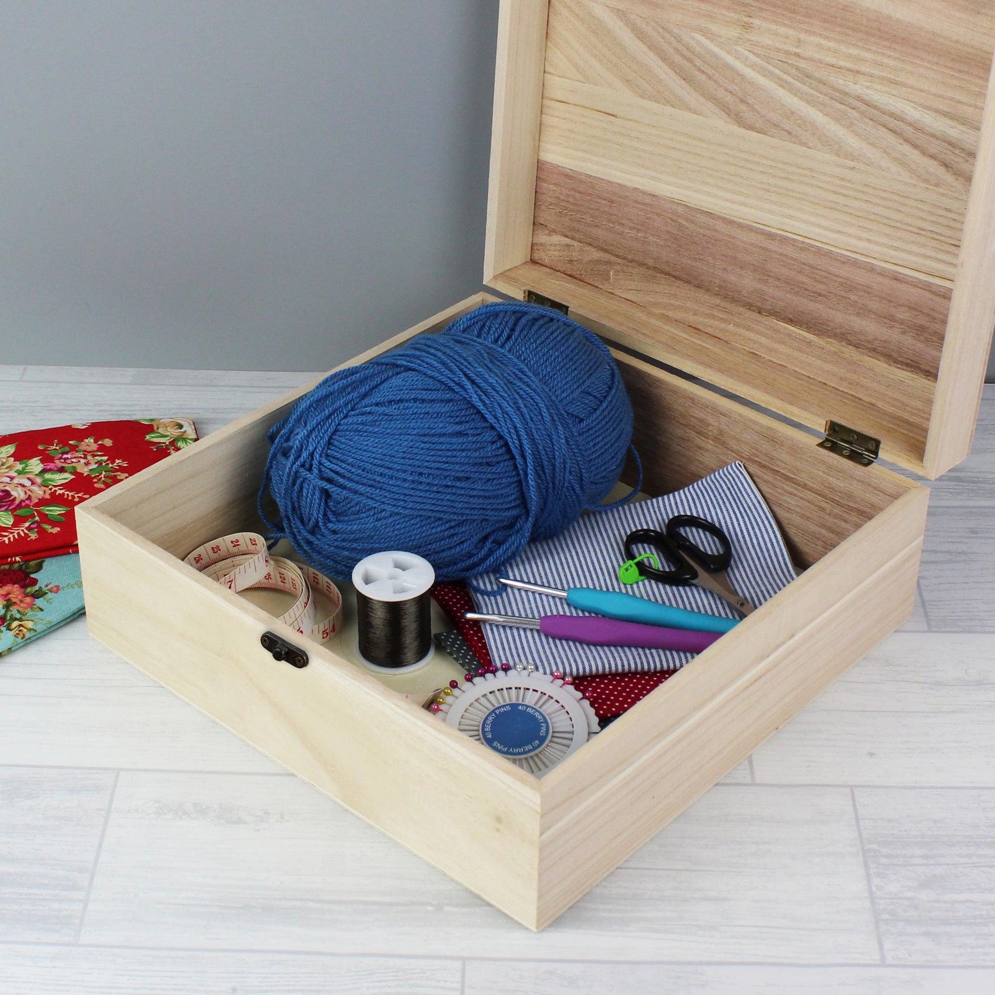 Personalised Floral Large Wooden Keepsake Box - image 7