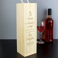 Personalised Anniversary Wooden Wine Bottle Box from Heartfelt Gifts