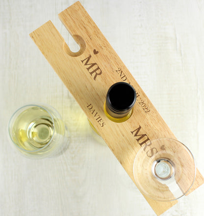 Personalised Married Couple Wine Glass & Bottle Holder - image 2