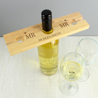 Personalised Married Couple Wine Glass & Bottle Holder - image 3
