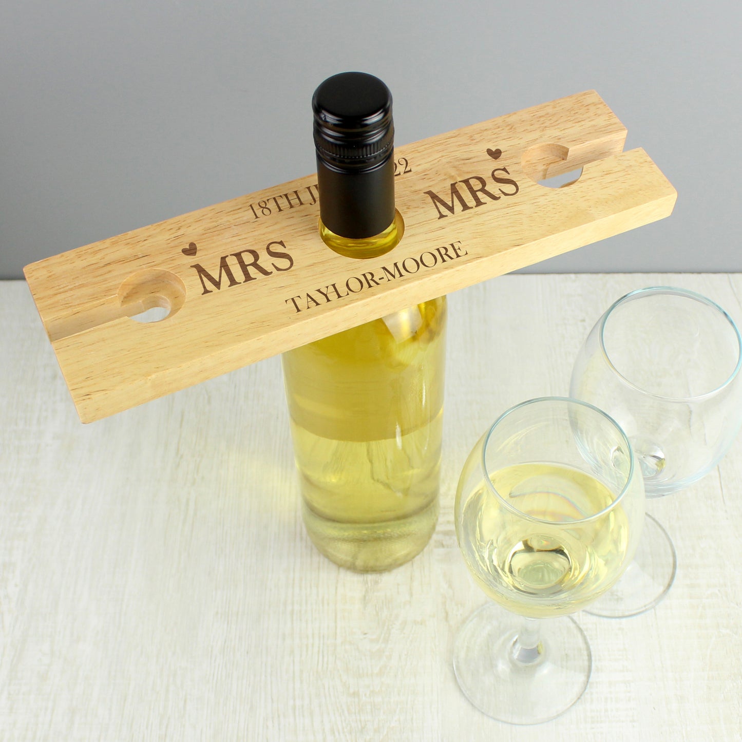 Personalised Married Couple Wine Glass & Bottle Holder - image 4