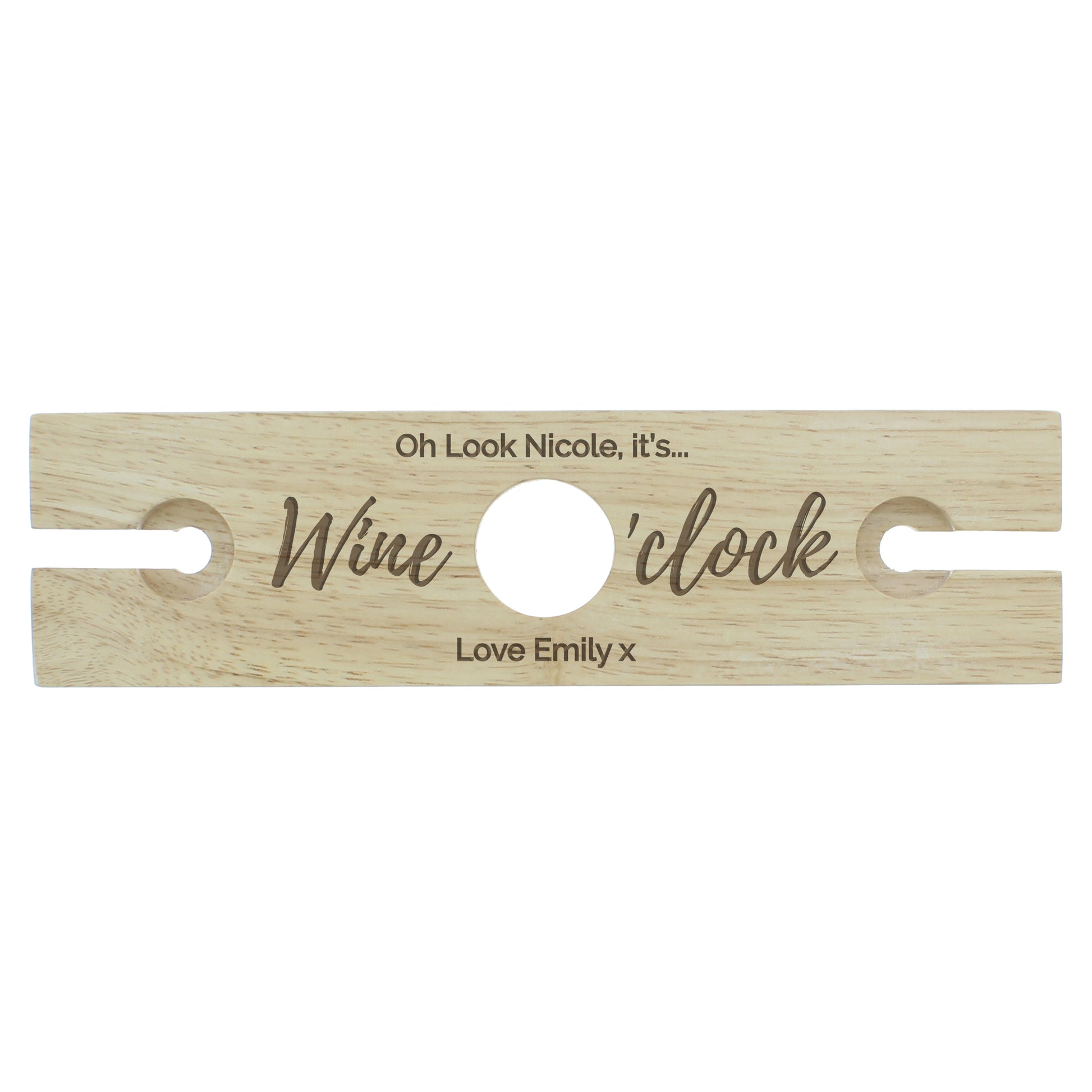 Personalised 'Wine O'clock' Wine Glass & Bottle Holder - image 2