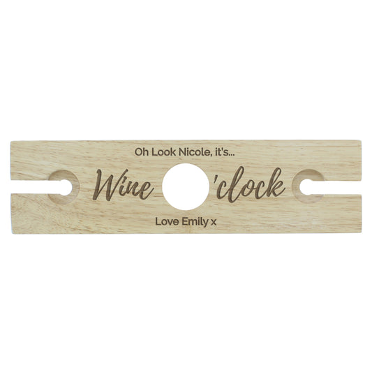 Personalised 'Wine O'clock' Wine Glass & Bottle Holder - image 2