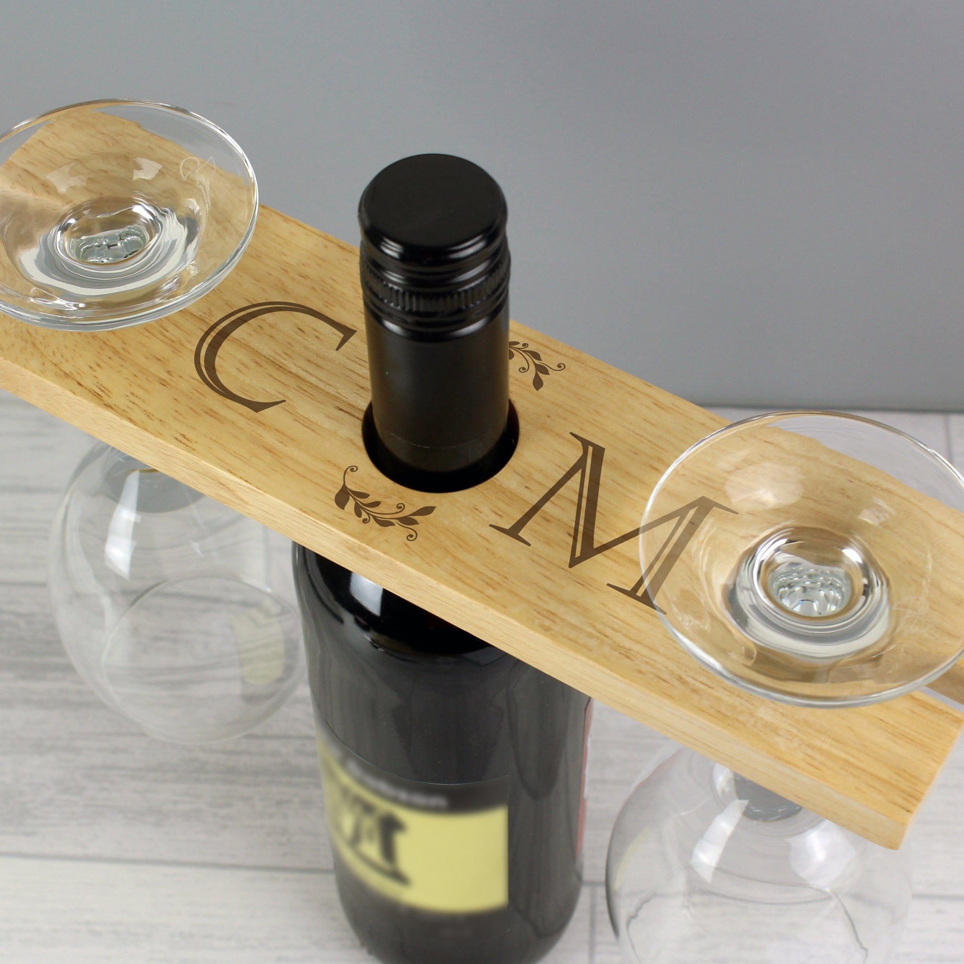 Personalised 'Initials' Wine Glass & Bottle Holder from Heartfelt Gifts